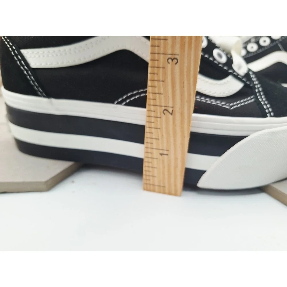 Vans Old Skool Stackform Smarten Up Black White Platform Sneakers Women Sz 5.5